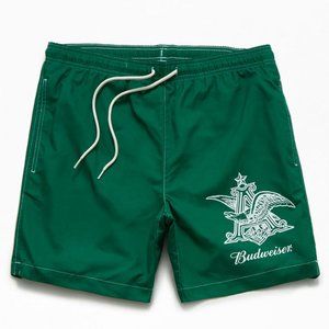 Budweiser By PacSun Anheuser 15" Boardshorts Men Swim Trunks Shorts Green